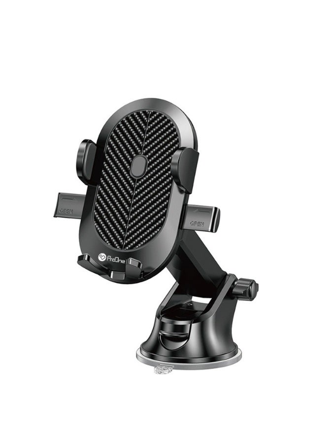 ProOne PHL1150 Mobile phone Holder - Dashboard Mobile Holder with Suction - Black - Secure and Adjustable Car Phone Holder - 360Rotation, and Universal Compatibility for Safe and Easy Navigation - Image 1